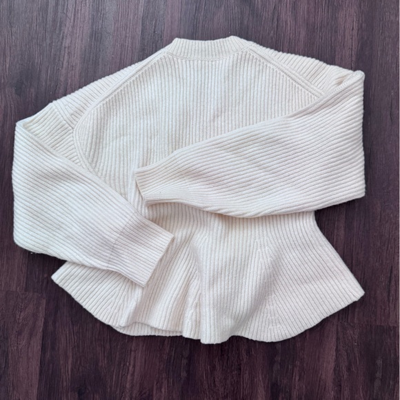 A.L.C. Cream Ribbed Crew Neck Sweater - Picture 2 of 3